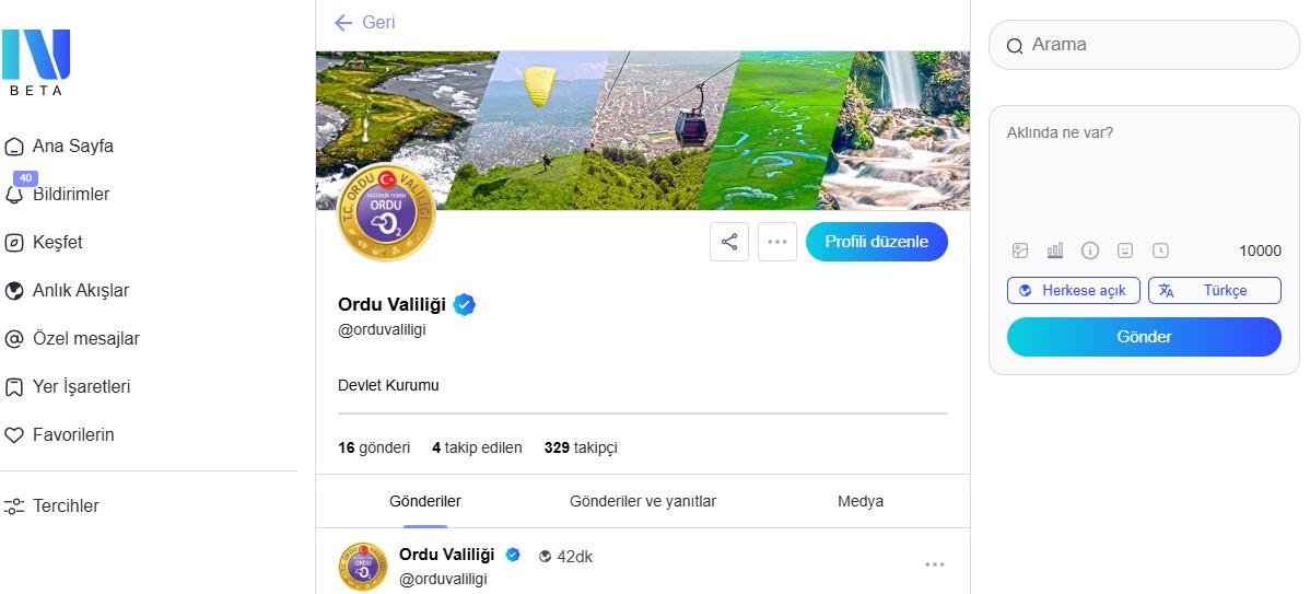 Valiliğimiz NextSosyal’de