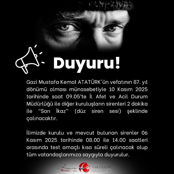 Siren sisteminde test yapılması hakkında