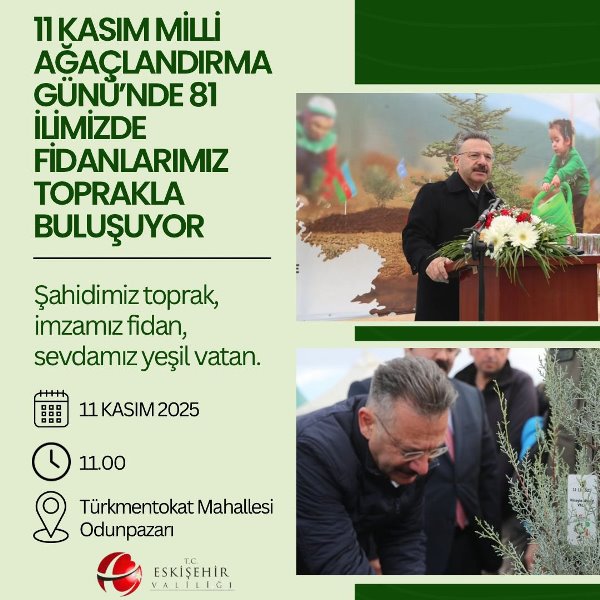 Milli Ağaçlandırma Günü'nde ilimizde fidanlarımız toprakla buluşuyor.