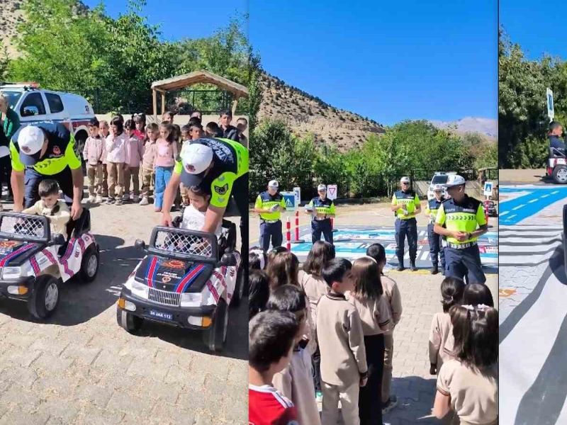 Erzincan’da Jandarma Tarafından Öğrencilere Uygulamalı Trafik Eğitimi Verildi