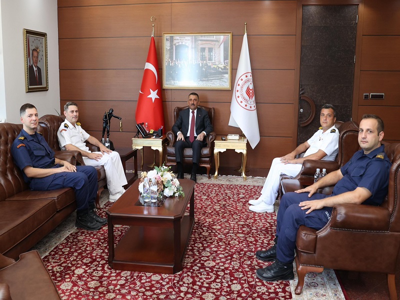 Vali Osman Hacıbektaşoğlu; Sahil Güvenlik Batı Karadeniz Grup Komutanı Binbaşı Cihan Seymen ve Beraberindeki Heyeti Kabul Etti