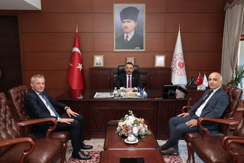 Vali Osman Hacıbektaşoğlu, Türk Telekom Ankara Bölge Müdürü İlhan Aytekin ve İl Müdürü İlhan Onaran’ı Kabul Etti