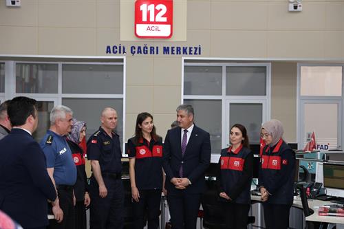 Valimiz Sayın Mustafa Yavuz, 112 Acil Çağrı Merkezi ve GAMER'i Ziyaret Etti.