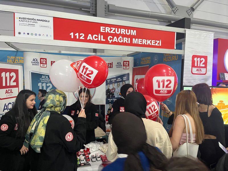 Kuzeydoğu Anadolu Kariyer Fuarı’nda 112 Acil Çağrı Merkezi Standı Yoğun İlgi Gördü
