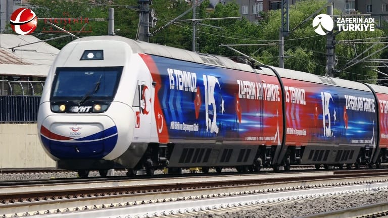 100 bin yolcu taşıyacak olan 15 Temmuz Demokrasi ve Milli Birlik Treni Eskişehir'de.