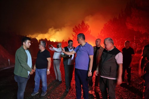 Valimiz Mustafa Yavuz, Orman Yangını Bölgesinde İncelemelerde Bulundu