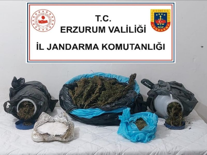 Erzurum İl Jandarma Komutanlığından Uyuşturucuyla Mücadelede Başarılı Operasyon