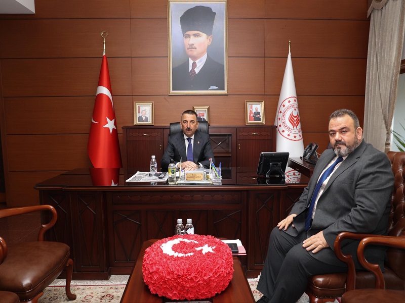 Vali Osman Hacıbektaşoğlu Ticaret İl Müdürü İsmail Maden’i Kabul Etti