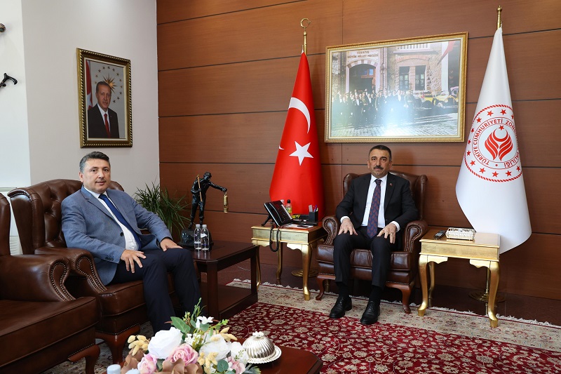 Vali Osman Hacıbektaşoğlu, Mülkiye Müfettişi Cemal Demiryürek'i Kabul Etti