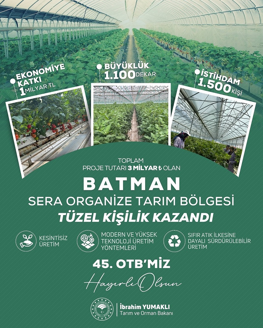 Sera OSB’nin kuruluş protokolü onaylandı; Batman Seracılıkta Bölgenin Yıldızı Oluyor