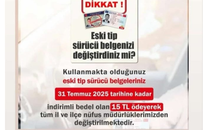 Eski Tip Ehliyetlerin Yenilenmesi İçin Son 7 Gün