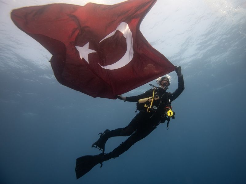 Jandarma Komutanlığı Sualtı Arama Kurtarma (SAK) Timleri, Jandarma Teşkilatının 186'ncı Kuruluş Yıl Dönümünü, Su Altında Açtıkları Pankartla Kutladı