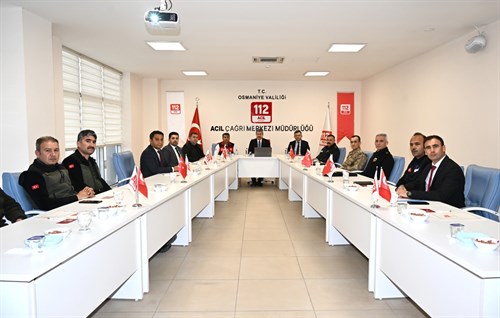 112 Acil Çağrı Hizmetleri Koordinasyon Kurulu Toplantısı, Vali Dr. Erdinç Yılmaz Başkanlığında Yapıldı